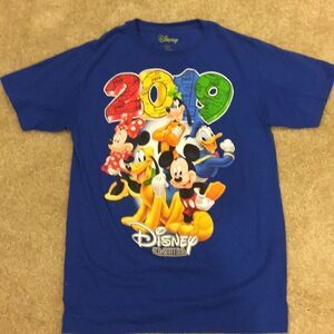 Disney 2019 T Shirt Blue Size Small